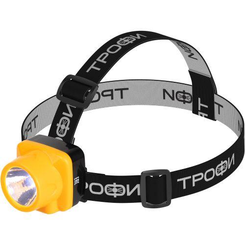 Фонарь светодиодный налобный TG1 1LED аккум. яркий 4В 0.5А.ч ЗУ 220В Трофи Б0053033
