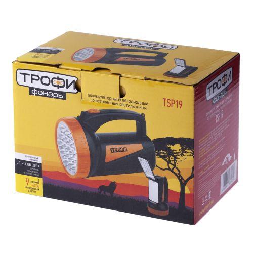 Фонарь TSP19 аккум. 4В 2А.ч 19+18хLED ЗУ 220В карт. упак. Трофи C0045552/Б0008436