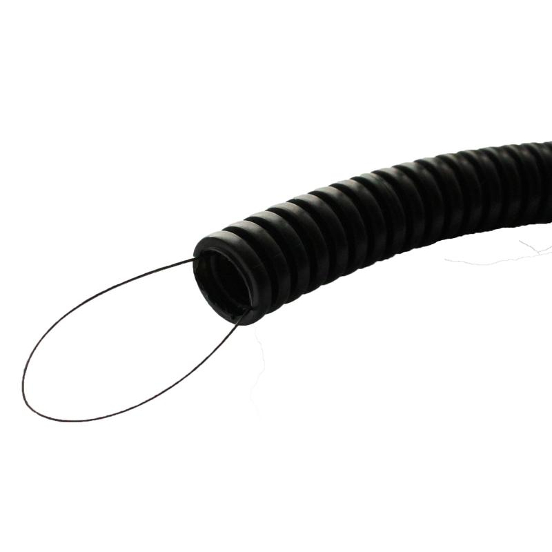 Труба гофрированная тяжелая ПНД d16мм с протяж. черн. (уп.100м) Урал Пак ГФ-1110016-100