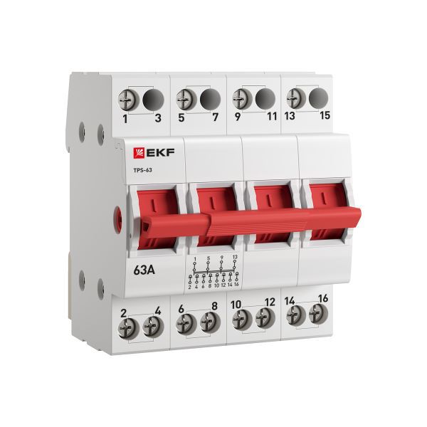 Переключатель трехпозиционный 4п 63А Basic EKF tps-4-63