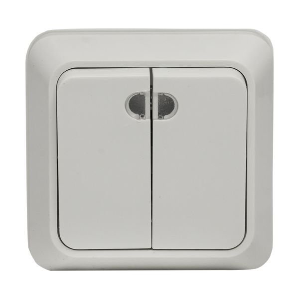 Выключатель 2-кл. ОП Рим 10А IP20 с индикатором бел. EKF ENV10-123-10