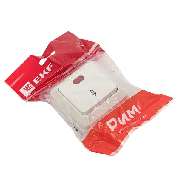 Выключатель проходной 1-кл. ОП Рим 10А IP20 с индикатором бел. EKF ENV10-125-10