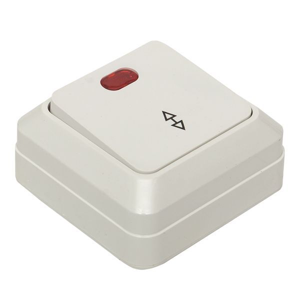 Выключатель проходной 1-кл. ОП Рим 10А IP20 с индикатором бел. EKF ENV10-125-10