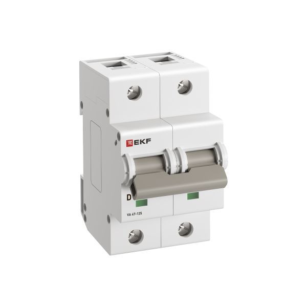 Выключатель автоматический модульный 2п D 100А 15кА ВА 47-125 PROxima EKF mcb47125-2-100D