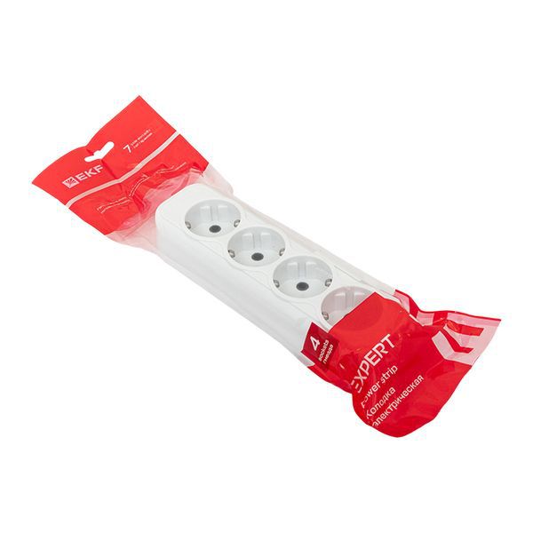 Колодка удлинителя "Эксперт" 16А/3.5кВт 4 гнезда заземл. контакт. EKF AKB16-4