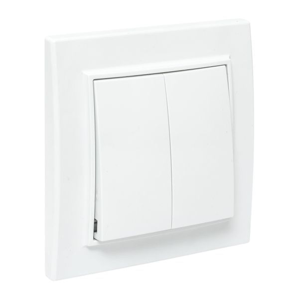 Выключатель 2-кл. СП Минск 10А IP20 бел. Basic EKF ERV10-023-10