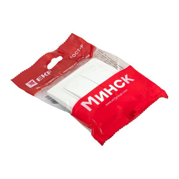 Выключатель 2-кл. СП Минск 10А IP20 бел. Basic EKF ERV10-023-10