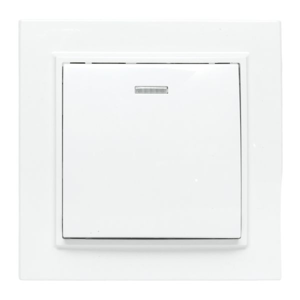 Выключатель 1-кл. СП Минск 10А IP20 с индикатором бел. Basic EKF ERV10-121-10