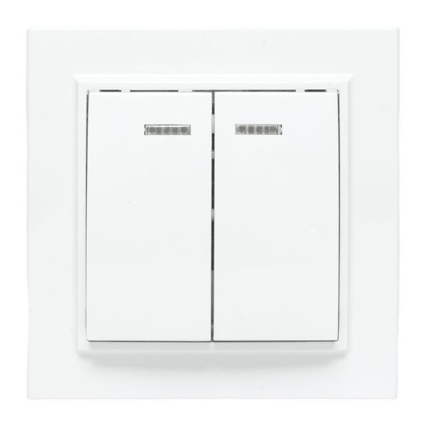 Выключатель 2-кл. СП Минск 10А IP20 с индикатором бел. Basic EKF ERV10-123-10 Выключатель 2-кл. СП Минск 10А IP20 с индикатором бел. Basic EKF ERV10-123-10