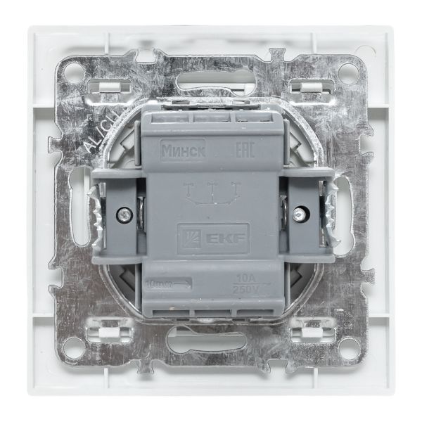 Выключатель 2-кл. СП Минск 10А IP20 с индикатором бел. Basic EKF ERV10-123-10