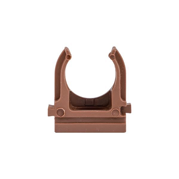 Держатель для труб (клипса) d20мм темн. дерево (уп.10шт) Plast derj-z-20d