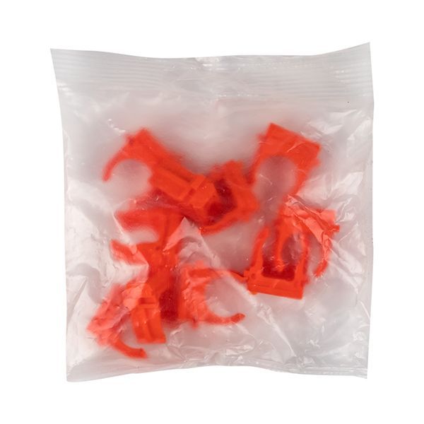 Держатель для труб (клипса) d16мм оранж. (уп.10шт) Plast derj-z-16o