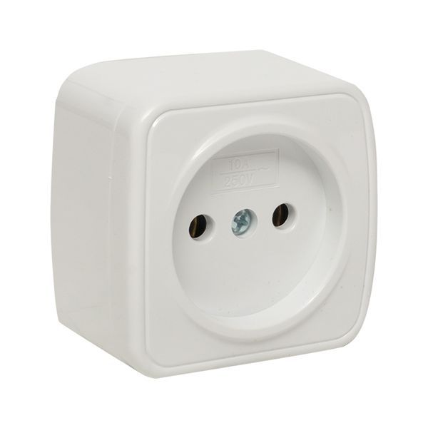 Розетка 1-м ОП Минск 10А IP20 без заземл. бел. Basic EGR10-022-10