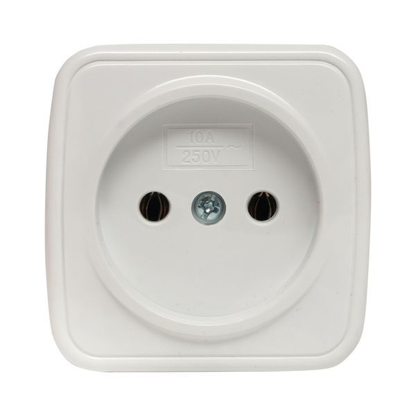 Розетка 1-м ОП Минск 10А IP20 без заземл. бел. Basic EGR10-022-10