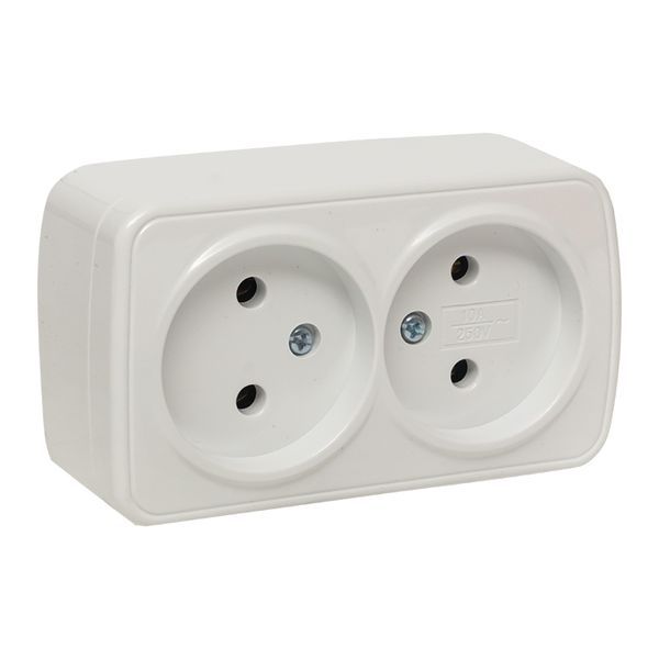 Розетка 2-м ОП Минск 10А IP20 без заземл. бел. Basic EGR10-102-10 Розетка 2-м ОП Минск 10А IP20 без заземл. бел. Basic EGR10-102-10