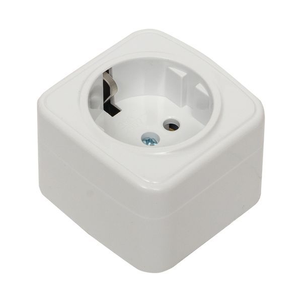 Розетка 1-м ОП Минск 16А IP20 с заземл. бел. Basic EGR16-028-10