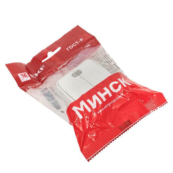 Выключатель 2-кл. ОП Минск 10А IP20 с индикатором бел. Basic EGV10-123-10