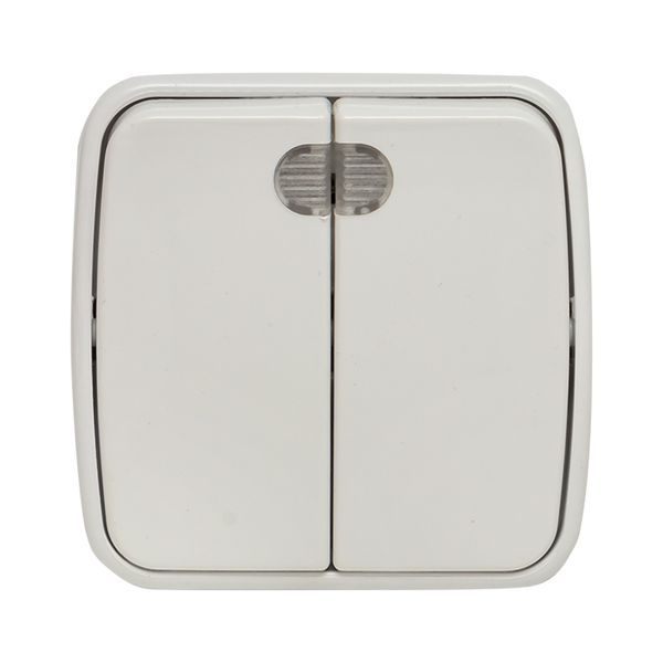 Выключатель 2-кл. ОП Минск 10А IP20 с индикатором бел. Basic EGV10-123-10