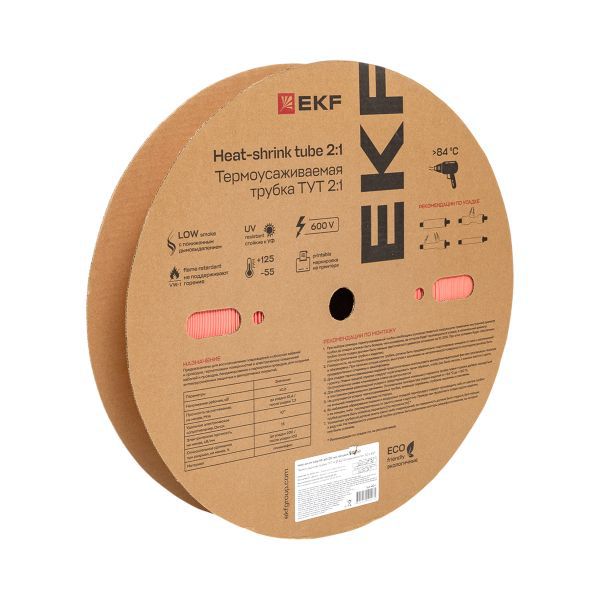 Трубка термоусадочная ТУТ нг 40/20 красн. (уп.50м) tut-40-r