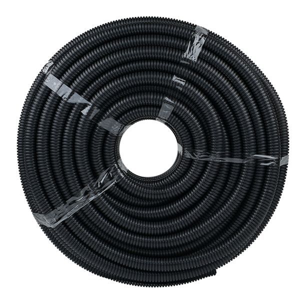 Труба гофрированная FRHF d25мм с протяжкой черн. (уп.75м) Plast PROxima EKF FRHF-25