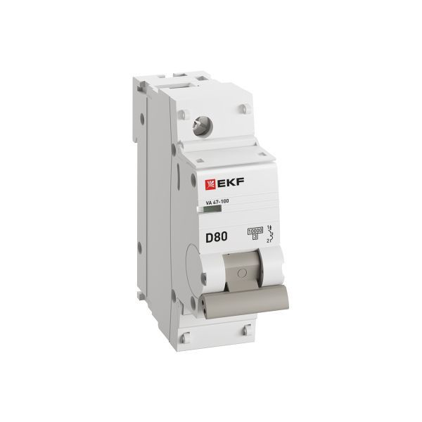 Выключатель автоматический модульный 1п D 80А 10кА ВА 47-100 PROxima mcb47100-1-80D-pro