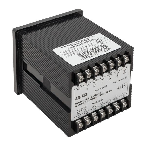 Амперметр цифровой AD-723 на панель 72х72 трехфазный EKF ad-723