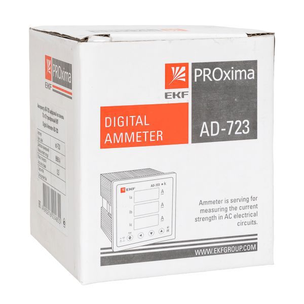 Амперметр цифровой AD-723 на панель 72х72 трехфазный EKF ad-723