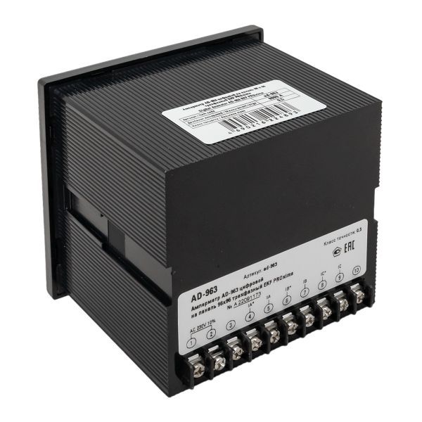 Амперметр цифровой AD-963 на панель 96х96 трехфазный EKF ad-963