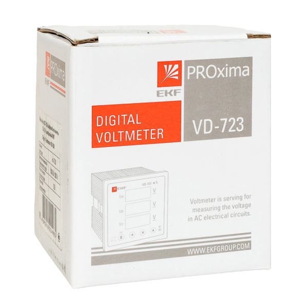 Вольтметр цифровой VD-723 на панель 72х72 трехфазный EKF vd-723