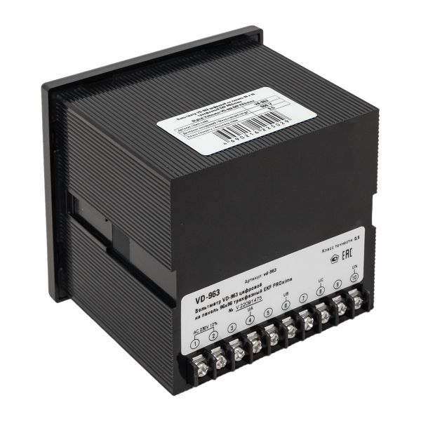 Вольтметр цифровой VD-963 на панель 96х96 трехфазный EKF vd-963