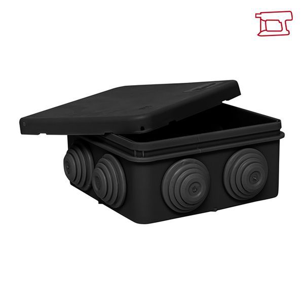 Коробка распаячная КМР-030-031 с крышкой 80х80х50 7 мембранных вводов IP54 черн. EKF plc-kmr-030-031-b