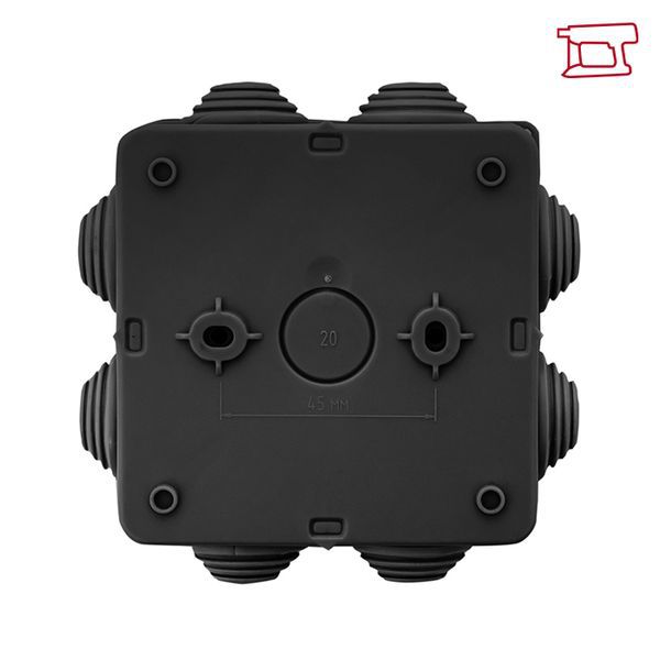 Коробка распаячная КМР-030-031 с крышкой 80х80х50 7 мембранных вводов IP54 черн. EKF plc-kmr-030-031-b