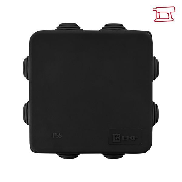 Коробка распаячная КМР-030-031 с крышкой 80х80х50 7 мембранных вводов IP54 черн. EKF plc-kmr-030-031-b