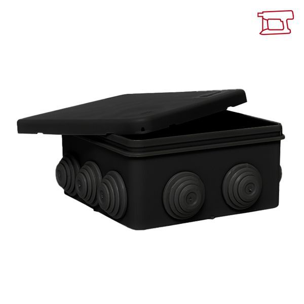 Коробка распаячная КМР-030-014 с крышкой 100х100х50 8 мембранных вводов IP54 черн. EKF plc-kmr-030-014-b