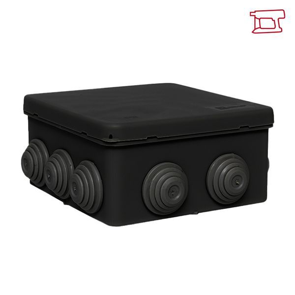 Коробка распаячная КМР-030-014 с крышкой 100х100х50 8 мембранных вводов IP54 черн. EKF plc-kmr-030-014-b