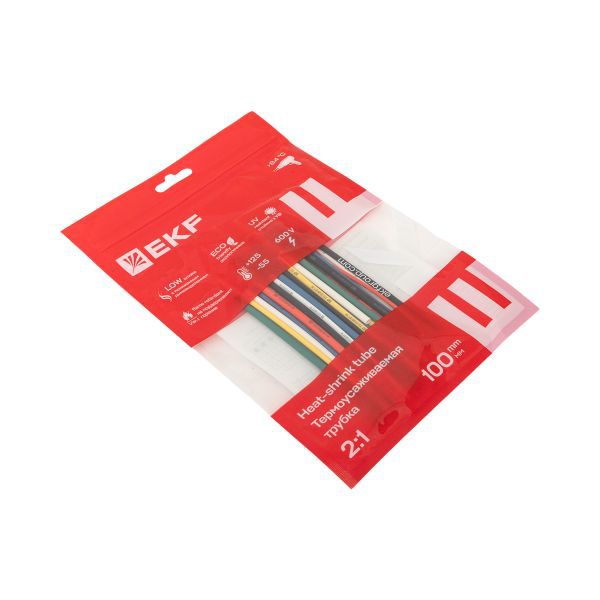 Набор трубок термоусадочных ТУТ 1/0.5; 1.5/0.75; 2/1; 2.5/1.25; 3/1.5 (6 цветов по 5шт 100мм) PROxima EKF tut-n-2-r