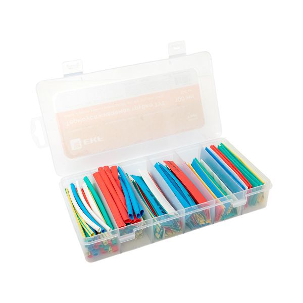 Термоусаживаемая трубка ТУТ набор бокс 5 цветов разного диаметра, по 100мм., 105 шт PROxima