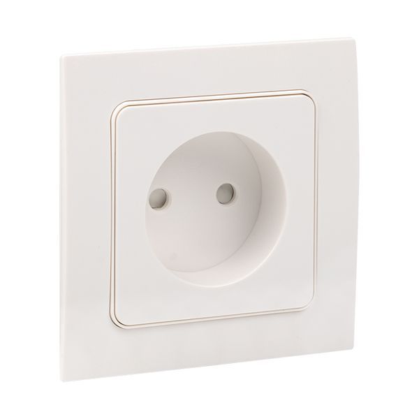 Механизм розетки 1-м СП Стокгольм 10А IP20 без заземл. защ. шторки бел. PROxima EKF EYR10-022-10