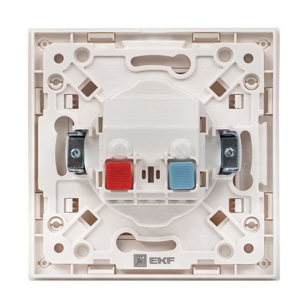 Механизм розетки 1-м СП Стокгольм 10А IP20 без заземл. защ. шторки бел. PROxima EKF EYR10-022-10