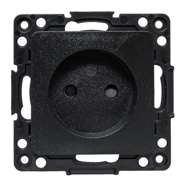 Механизм розетки 1-м СП Стокгольм 10А IP20 без заземл. защ. шторки черн. PROxima EKF EZR10-022-10