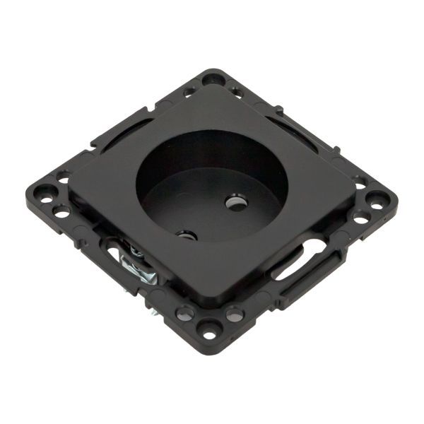 Механизм розетки 1-м СП Стокгольм 10А IP20 без заземл. защ. шторки черн. PROxima EKF EZR10-022-10