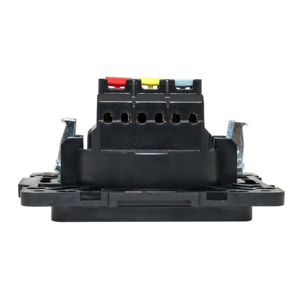 Механизм розетки 1-м СП Стокгольм 16А IP20 с заземл. защ. шторки черн. PROxima EKF EZR16-028-10