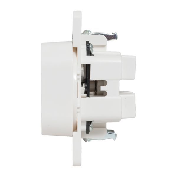 Механизм розетки 2-м СП Стокгольм 10А IP20 без заземл. защ. шторки бел. PROxima EKF EYR10-102-10