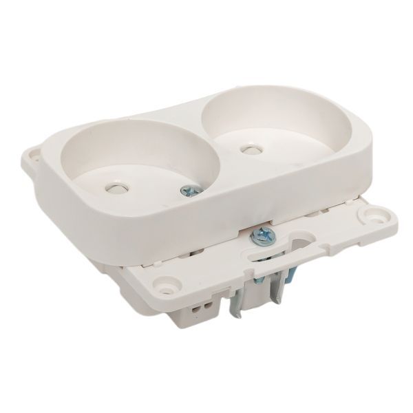 Механизм розетки 2-м СП Стокгольм 10А IP20 без заземл. защ. шторки бел. PROxima EKF EYR10-102-10