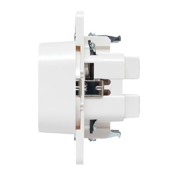 Механизм розетки 2-м СП Стокгольм 16А IP20 с заземл. защ. шторки бел. PROxima EKF EYR16-128-10