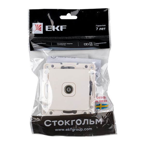 Механизм розетки TV 1-м Стокгольм 75Ом 5-862МГц бел. PROxima EKF EYA00-027-10