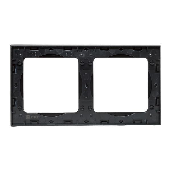 Рамка 2-м Стокгольм металл. черн. PROxima EKF EZM-G-303-10