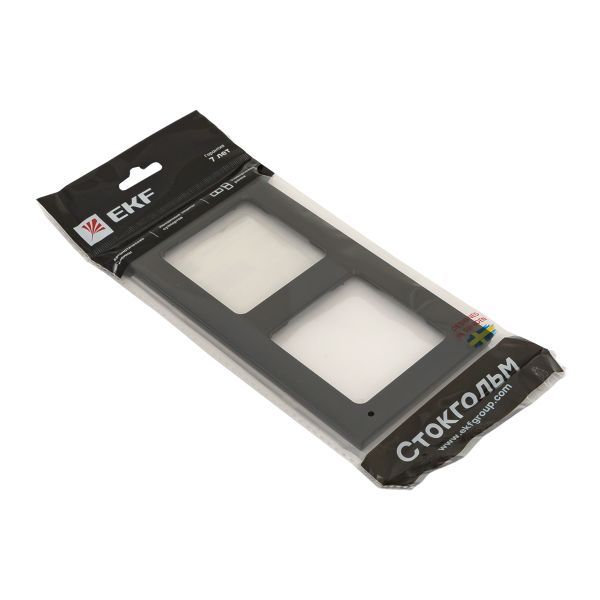 Рамка 2-м Стокгольм металл. черн. PROxima EKF EZM-G-303-10