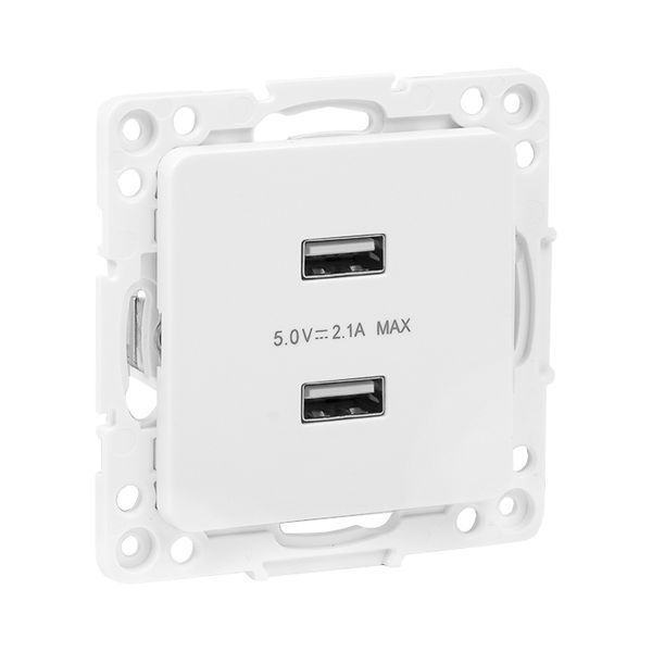 Механизм розетки USB 2-м Стокгольм 2.1А бел. PROxima EKF EYR16-028-10-2USB