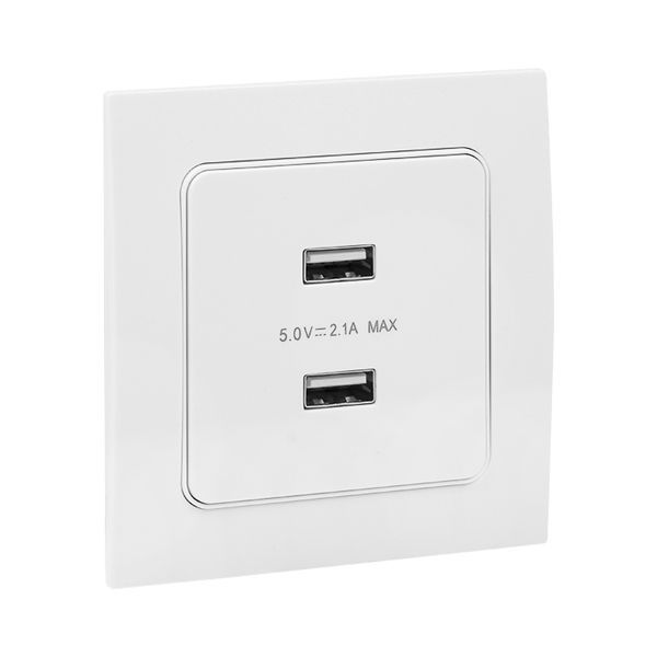 Механизм розетки USB 2-м Стокгольм 2.1А бел. PROxima EKF EYR16-028-10-2USB